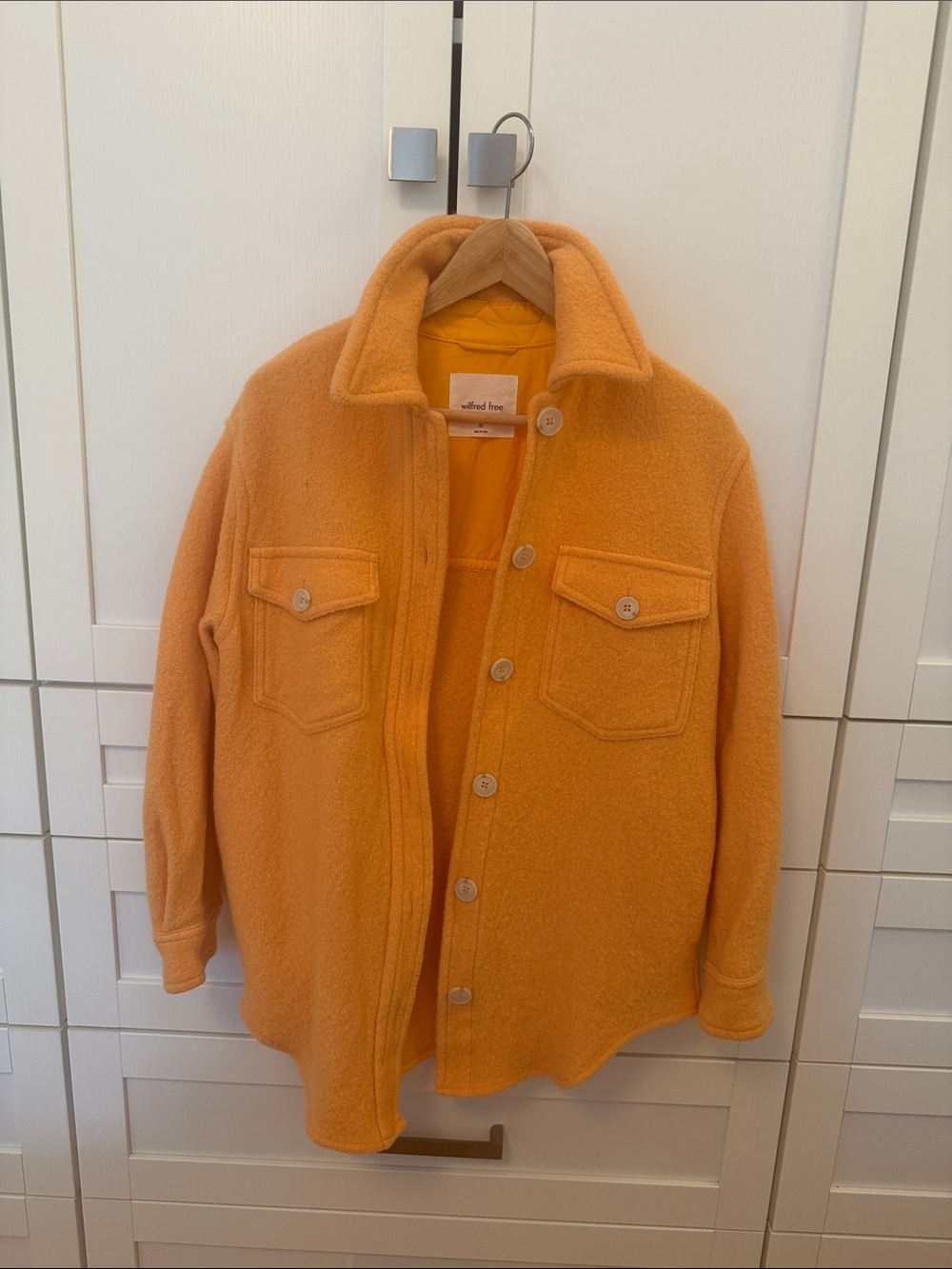 Wilfred Orange Lightweight Fleece Shirt Jacket